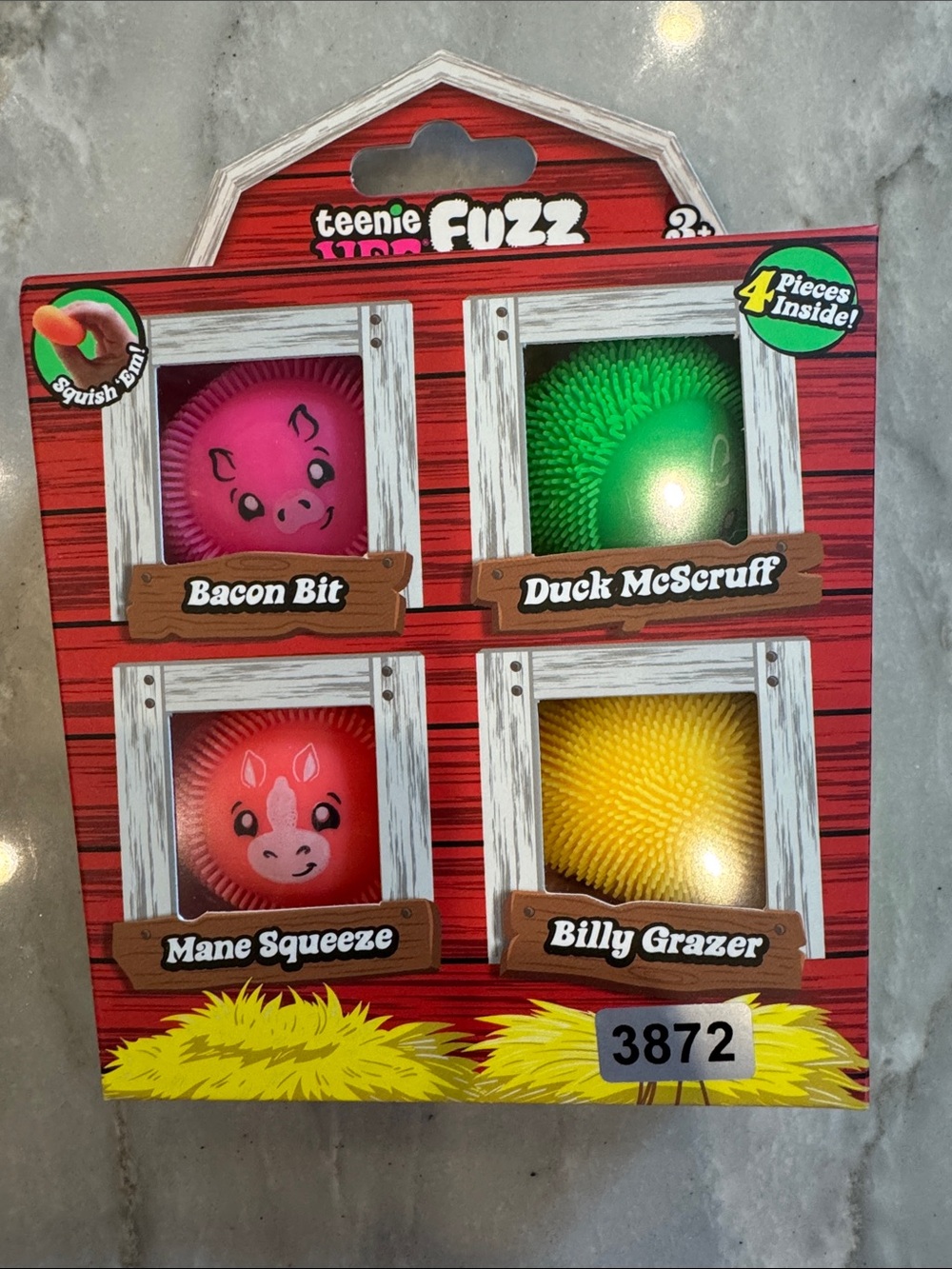 Farm Animal Squishy Set - Pink, Green, Red, Yellow